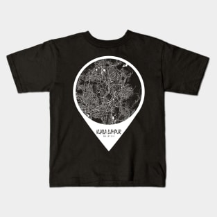 Kuala Lumpur, Malaysia City Map - Travel Pin Kids T-Shirt